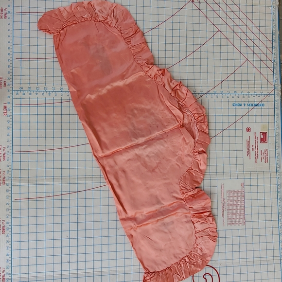 Crewel Needlepoint Embroidered Pillowcase Floral 40"x16.5" Cottagecore Satiny - Picture 8 of 10